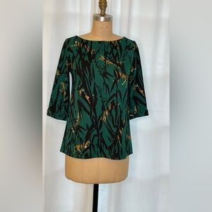 Leota Bateau Top Textured Jersey New with Tags Elbow Sleeve with Cuff